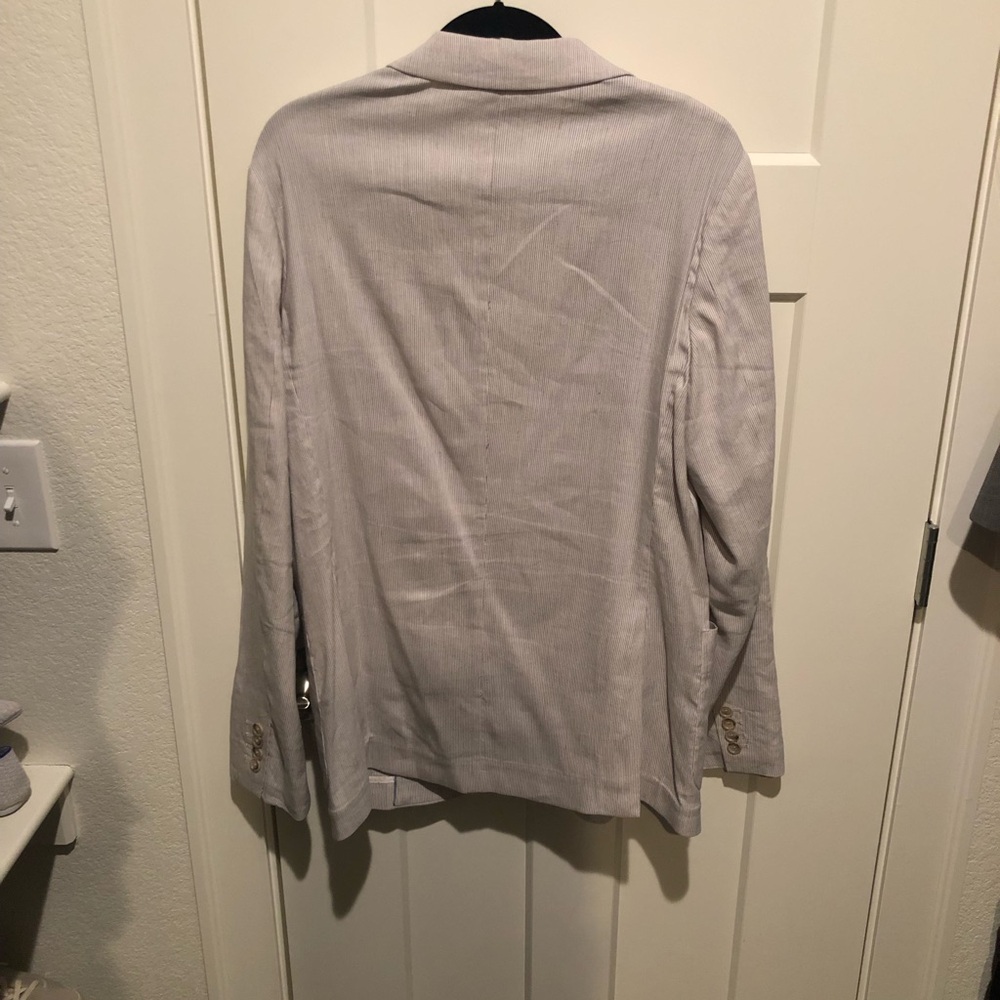 Perry Ellis Lined Gray Linen Blazer - Size Large - Picture 2 of 3